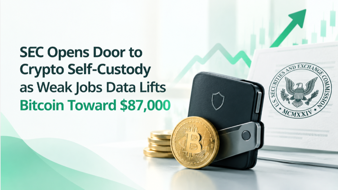 SEC Opens Door to Crypto Self-Custody as Weak Jobs Data Lifts Bitcoin Toward $87,000
