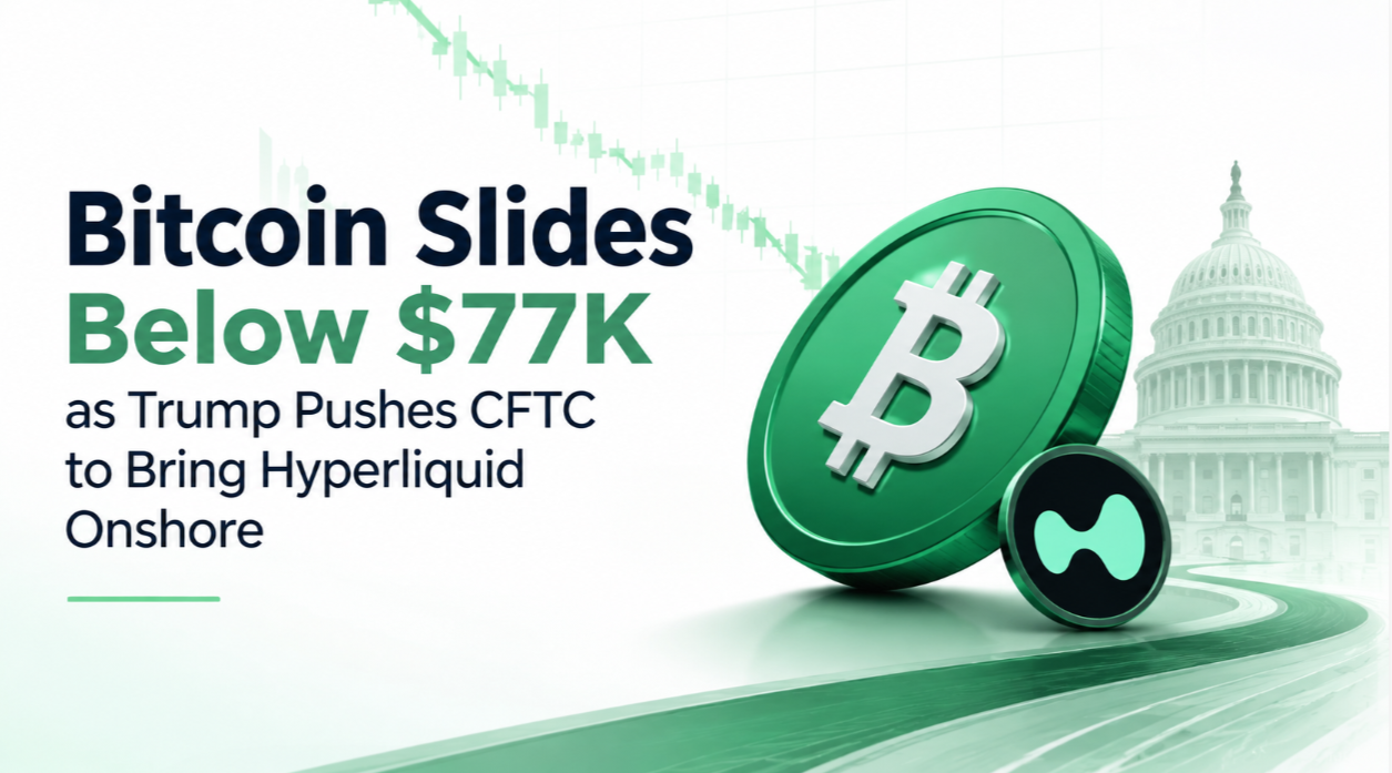 Bitcoin Slides Below $77K as Trump Pushes CFTC to Bring Hyperliquid Onshore