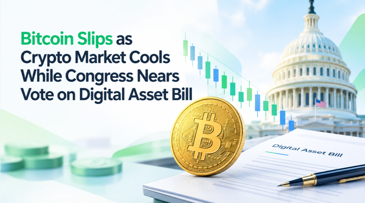 Bitcoin Slips as Crypto Market Cools While Congress Nears Vote on Digital Asset Bill