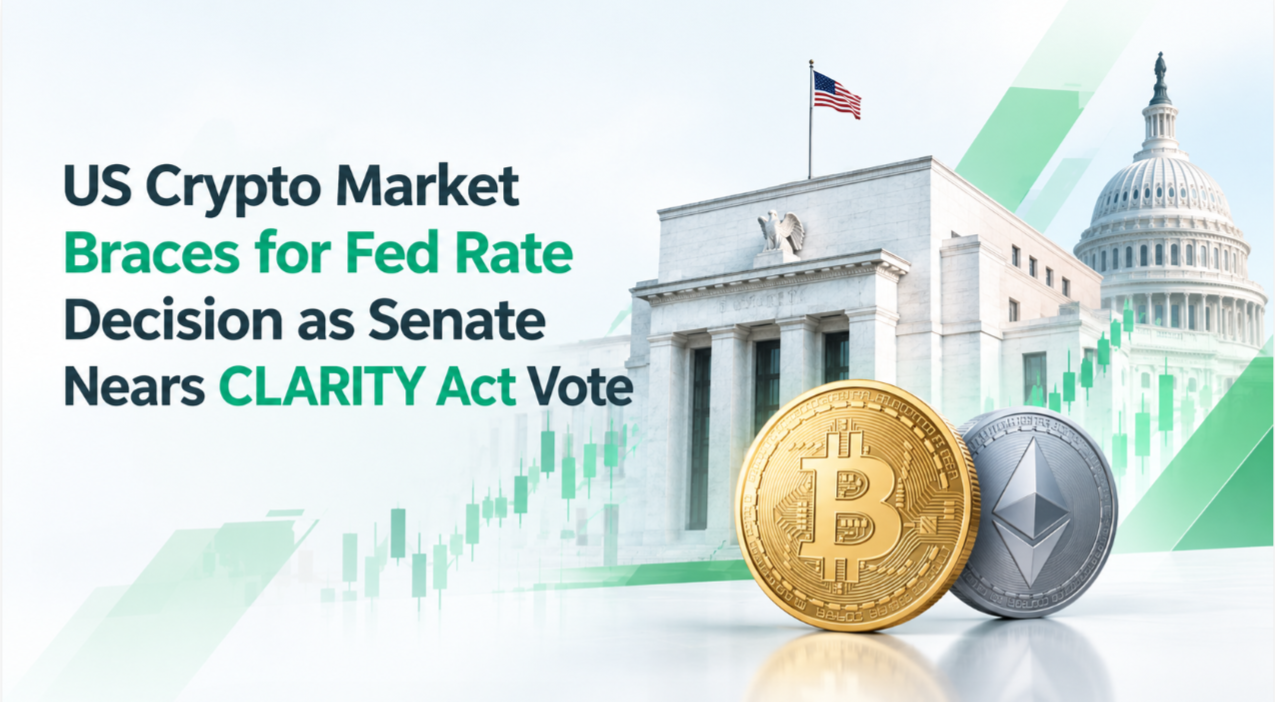 US Crypto Market Braces for Fed Rate Decision as Senate Nears CLARITY Act Vote