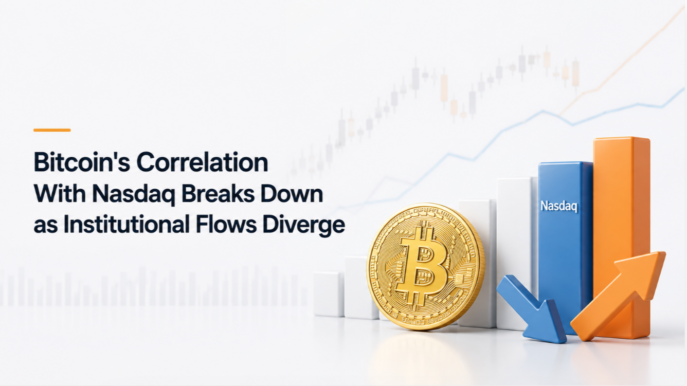 Bitcoin's Correlation With Nasdaq Breaks Down as Institutional Flows Diverge