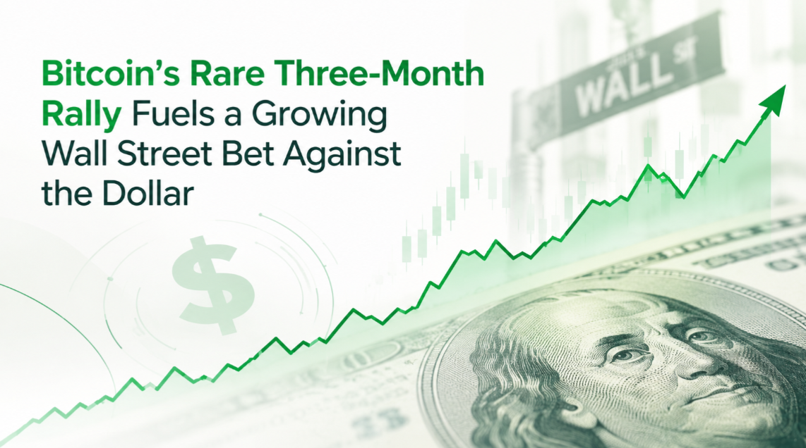 Bitcoin's Rare Three-Month Rally Fuels a Growing Wall Street Bet Against the Dollar