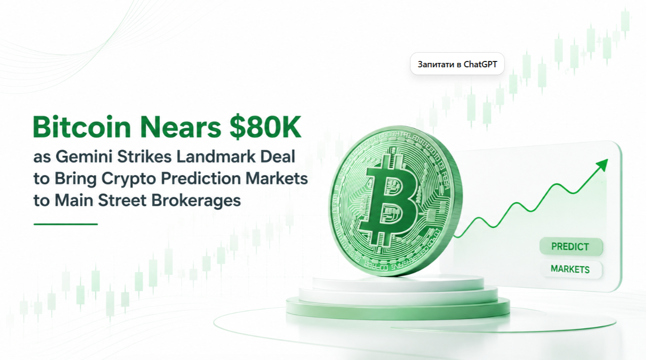 Bitcoin Nears $80K as Gemini Strikes Landmark Deal to Bring Crypto Prediction Markets to Main Street Brokerages