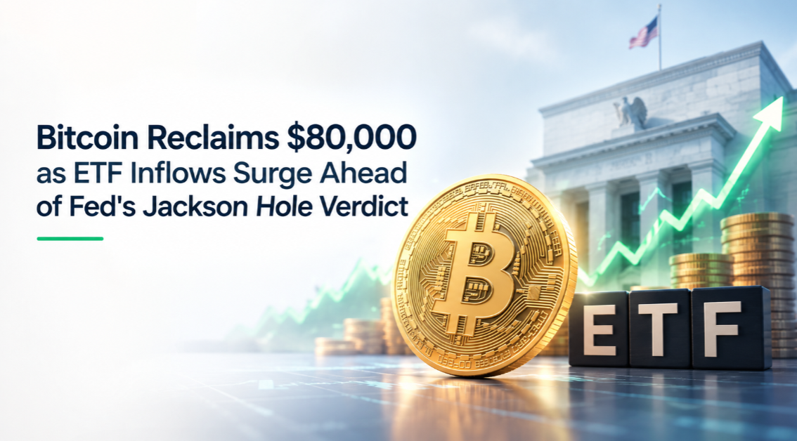 Bitcoin Reclaims $80,000 as ETF Inflows Surge Ahead of Fed's Jackson Hole Verdict