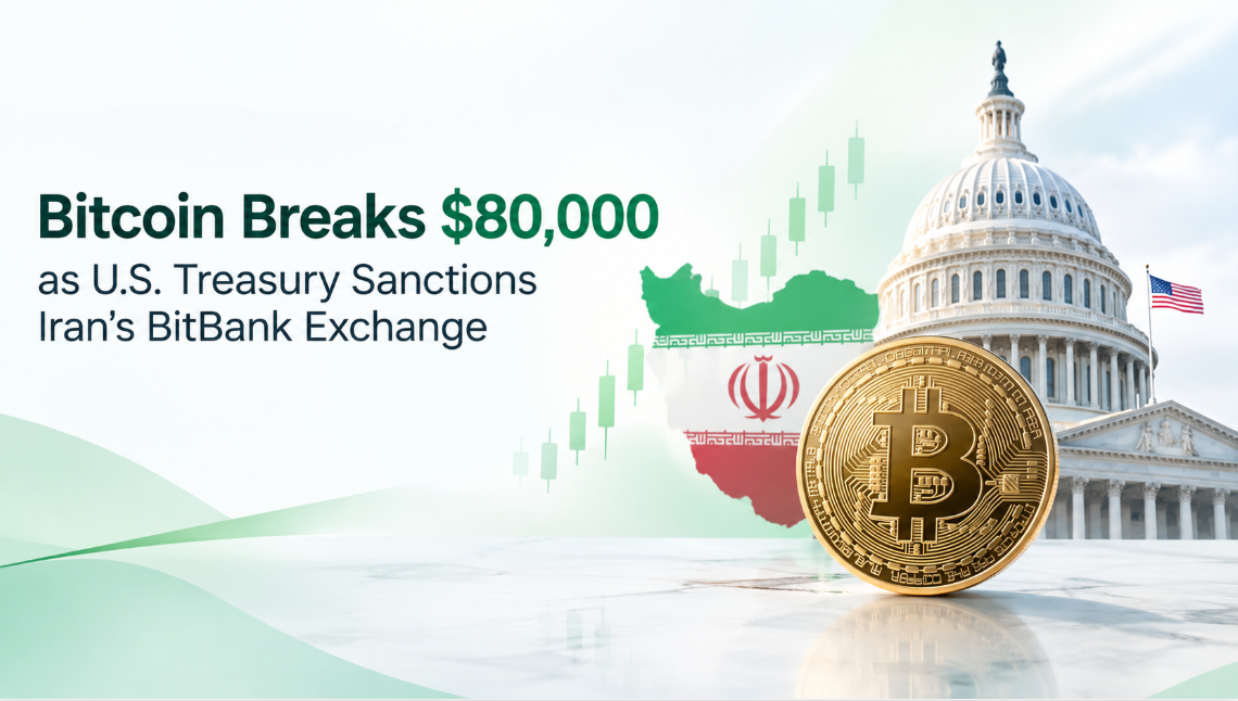 Bitcoin Breaks $80,000 as U.S. Treasury Sanctions Iran's BitBank Exchange