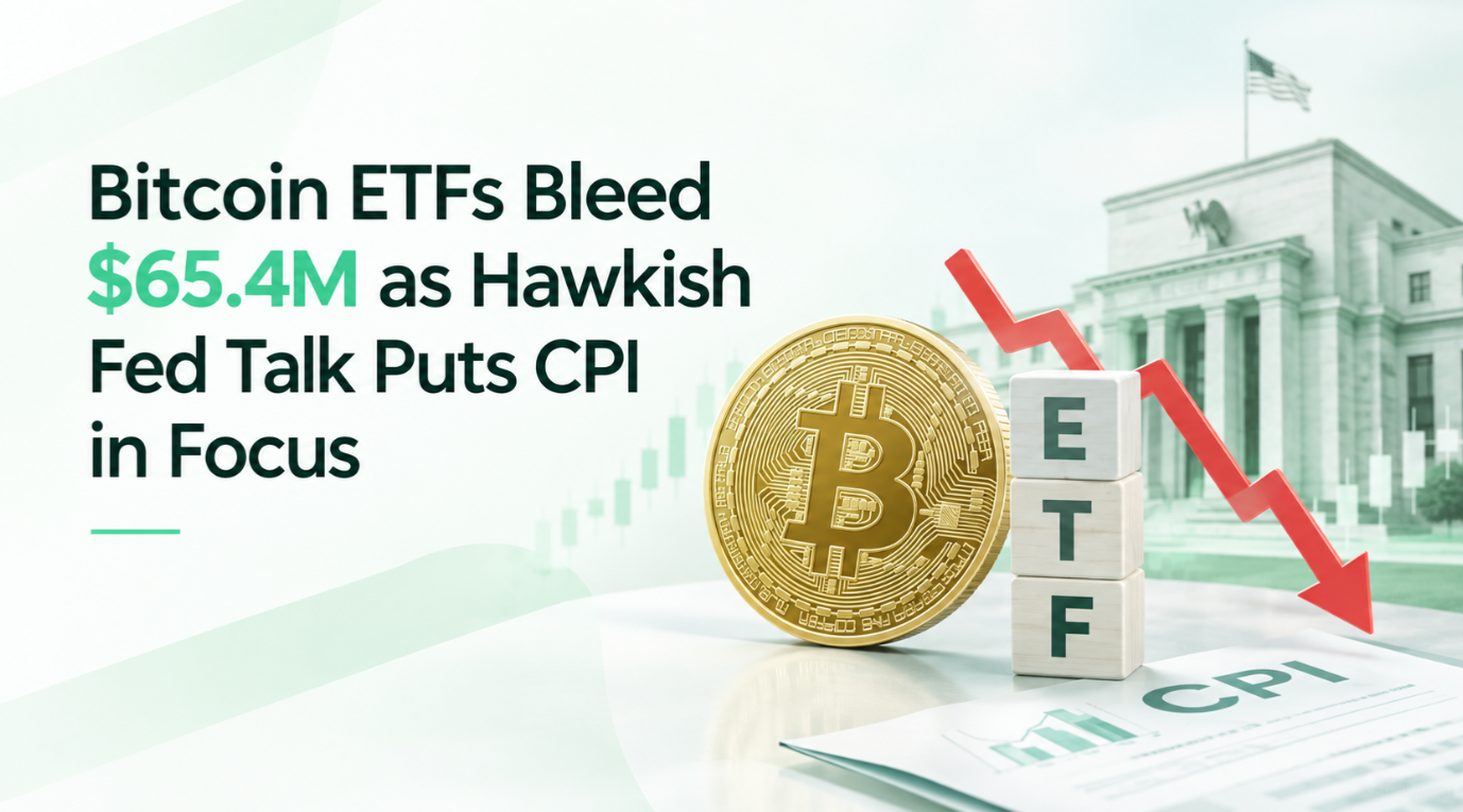 Bitcoin ETFs Bleed $65.4M as Hawkish Fed Talk Puts CPI in Focus
